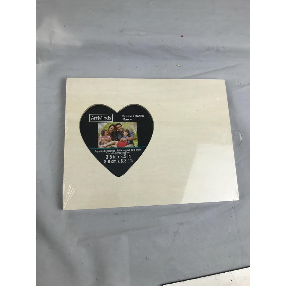 Unfinished wooden heart cutout picture frame craft